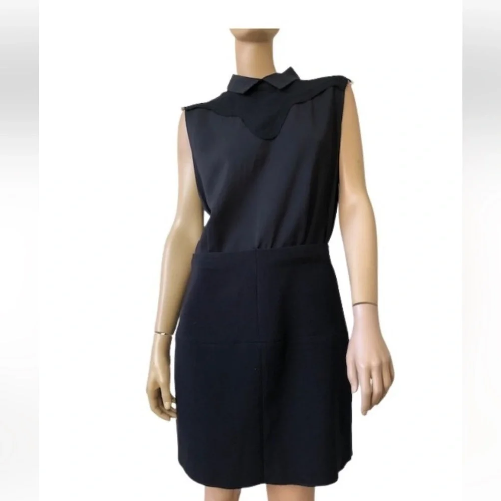 Bimba Y Lola Black Zip Collar Dress sleeveless, size:S